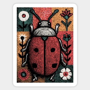 Folk Art Ladybug | The Lucky Garden Beetle Sticker